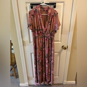 Isabel Maternity by Ingrid & Isabel Floral Mauve Maxi Dress
